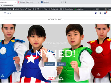 Webshop med salg af karate udstyr - Omsætning 50.000 kr. 