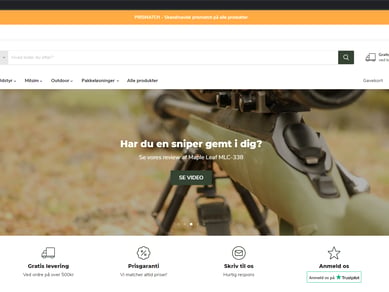 Webshop med salg af Airsoft, Outdoor og Milsim grej sælges