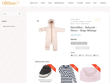 Ollifant.dk - Meget populær webshop med børnetøj og tilbehør - Omsætning 1.699.128 kr. i 2018