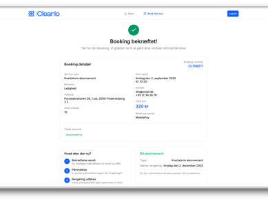Danmarks mest intuitiv platform for vinduespudsning – Cleario.dk