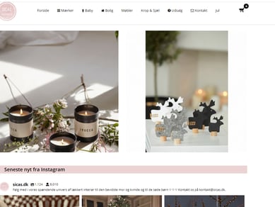 sicas.dk - Fuld integreret webshop vækst med et univers af interiør til mødre og børn