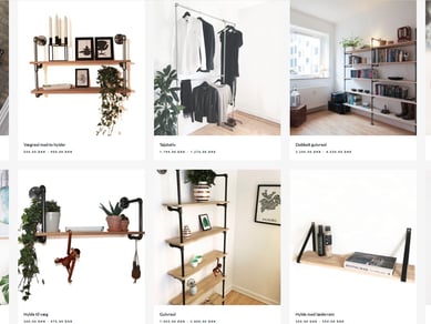 Produktion og webshop med træ og metal interiør
