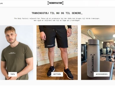 Webshop med træningstøj til mænd og stort kundekartotek. -  Omsætning er 2.760.000 DKK siden start.