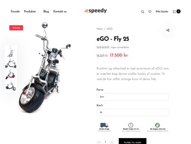 Komplet dropshipping webshop med el-løbehjul m.fl. - www.e-speedy.dk