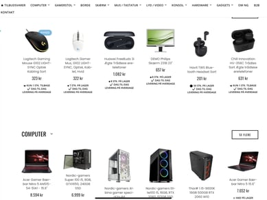 Gaming webshop med omsætning på 2.2 mio på 16 måneder