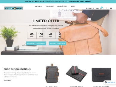 Laptoppals.com / Dropshipping webshop med omsætning & salg af computertasker