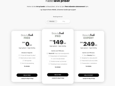 Abonnementsforretning / skønhedsplatform - 100% automatiseret og selvkørende. Brugt 350 udviklingstimer! Medfølger komplet liste med over 15.000 danske saloner / behandlere i målgruppen.