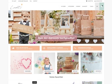 Lækker webshop med luksuriøse festartikler - Årlig omsætning: 120.000 kr. 