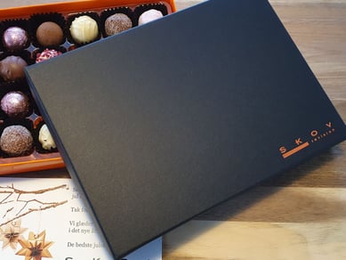 Webshop med specialiseret B2B-salg af slik og chokolade med firmalogo