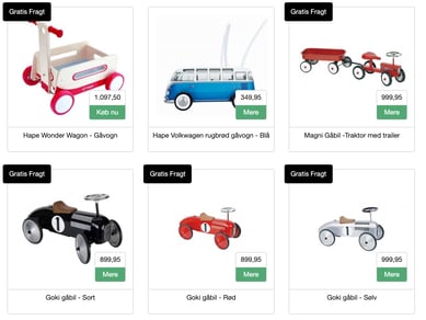 2 x Webshop med salg af legetøj og babyudstyr. Sælges til under lagerværdien