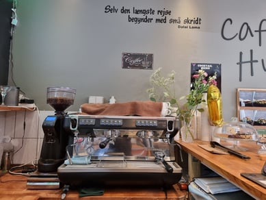 Café Hygge - 51 m2 med 12 siddepladser - Smuk vegansk café i Horsens.