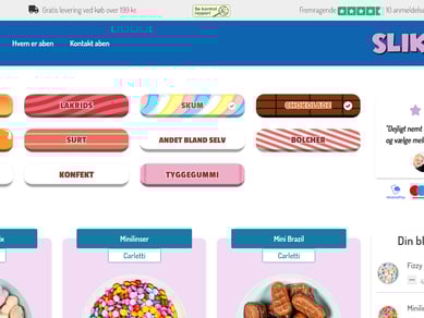 Salg af slikaben.dk - Omsætning: 133.000 kr. 