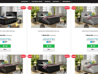 Madrashuset.dk - Webshop til salg. - Stort udvalg af møbler med dropshipping løsning på 10-35% afkast.