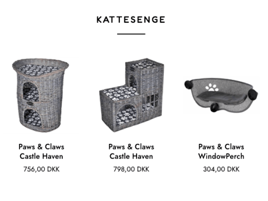 Webshop med salg af produkter til hunde og katte 