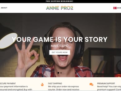 Annepro2.com - Dropshipping webshop med salg af mekaniske spil-tastaturer 