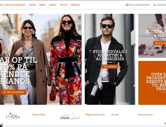 Webshop med ca. 50.000 produkter mærketøj.