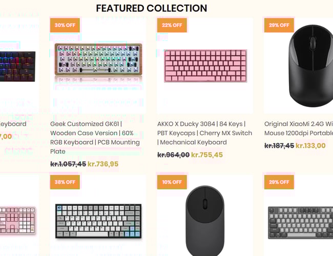 Annepro2.com - Dropshipping webshop med salg af mekaniske spil-tastaturer 