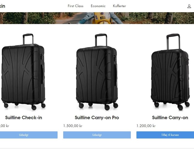 Køreklar webshop | Premium kufferter fra verdenskendt leverandør: 1.400 kr. pr. salg i fortjeneste! - Dropshipping