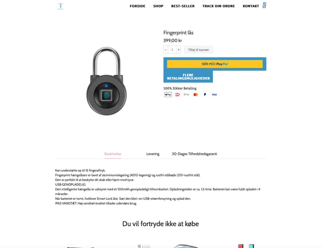 Dropshipping webshop sælges - Traceful.dk - EU leverandør med 2-4 dages levering 