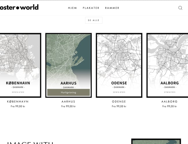 Køreklar dropshipping shop med salg af plakater med stort potentiale