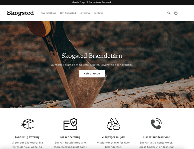 Attraktiv dropshipping shop til salg - 10k i omsætning første dag! - salg af brændetårn og øvrige brændeprodukter 