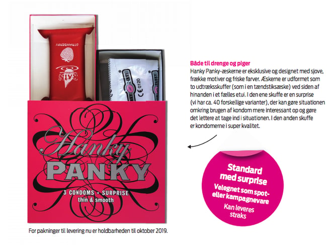 HANKY PANKY ApS sælges. Populært og attraktivt brand. Salg af kondomer + surprise i eksklusive design æsker.