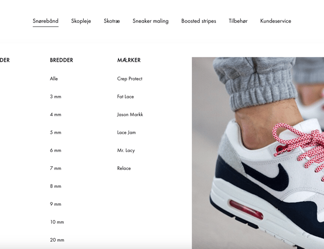 5*stjernet webshop med sneaker accessories og velkendt navn