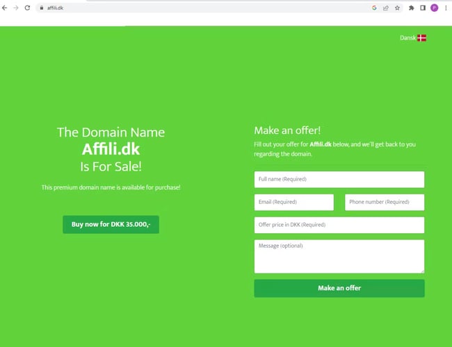 Danmarks største domæne site sælges - Salg af unikke domæner 