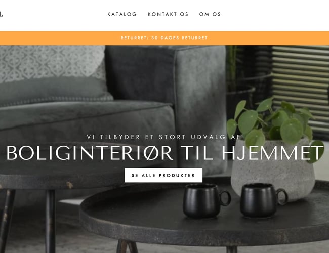 Unik webshop med salg af møbler og interiør til hjemmet