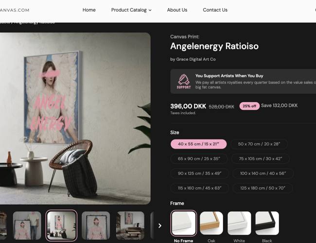 Sælg lærredstryk on demand - Bigfatcanvas.com