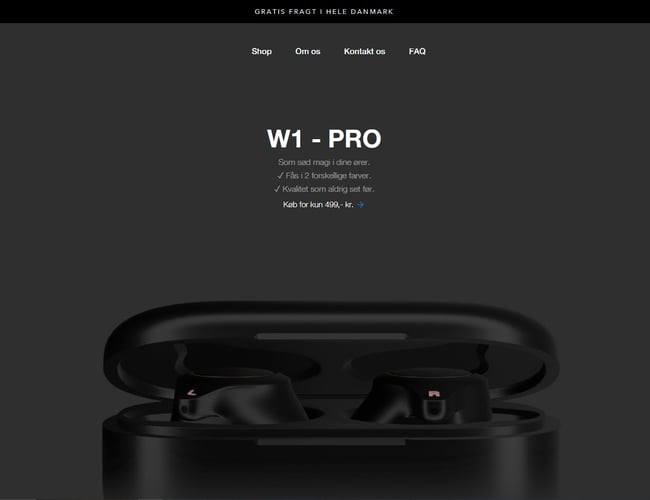 *EGET BRAND* Køreklar dansk webshop med salg af trådløse høretelefoner 