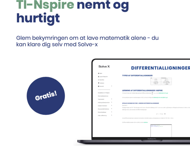 Platform som hjælpemiddel til TI-Nspire - lektiehjælpsvirksomhed 
