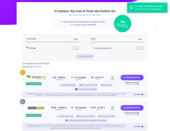 OffentligeYdelser.dk | Ca. 4000 besøgende pr. måned (organisk) | 100% SEO-Optimeret | Affiliate Hjemmeside  | Kviklån & A-kasse (sammenligningstjeneste)