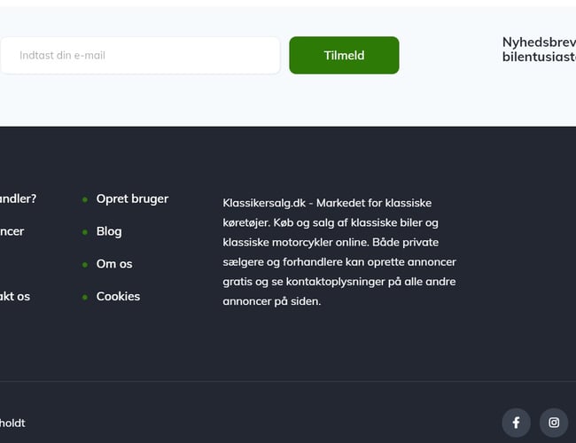 Professionel website/markedsplads for køb og salg af klassiske og veteranbiler/MCér, specialbiler samt youngtimere!