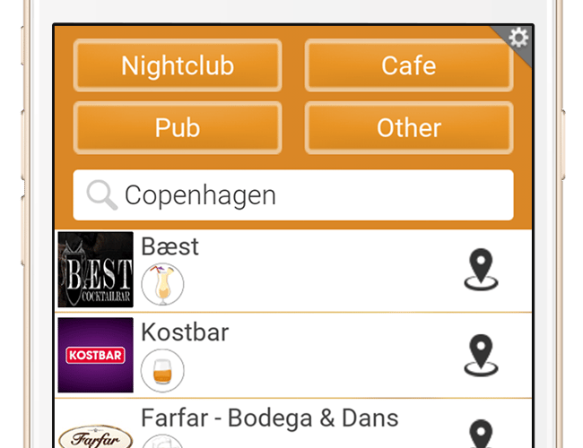 welcomedrinks.com - App koncept med gratis drink når du skal i byen - Konkurs salg