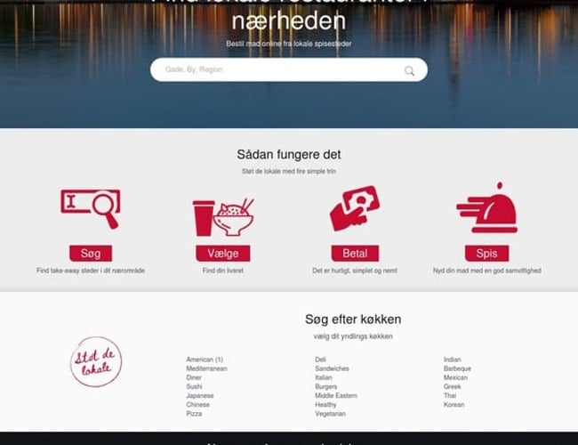 Online take away udbringning portal til salg