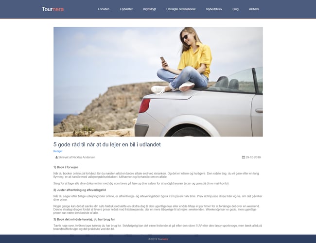 tournera.dk - Affiliate flysøgemaskine & rejse blog
