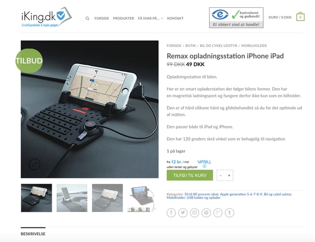 iking.dk - Webshop med mobiludstyr og gadgets-  B2C aftaler og personaleaftaler