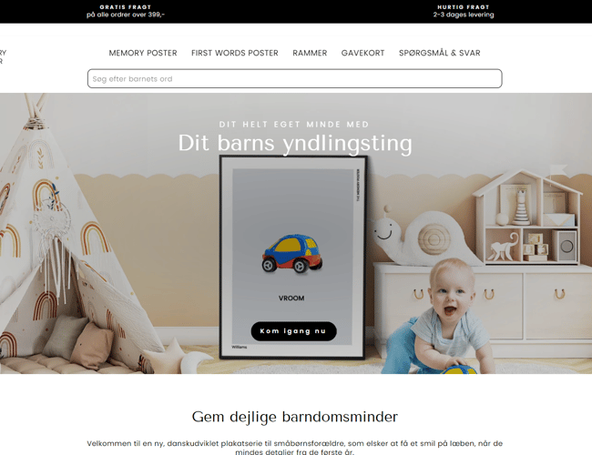 Unik shop med plakater til forældre til salg