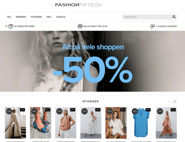 Veletableret webshop med salg af kendte fashionbrands