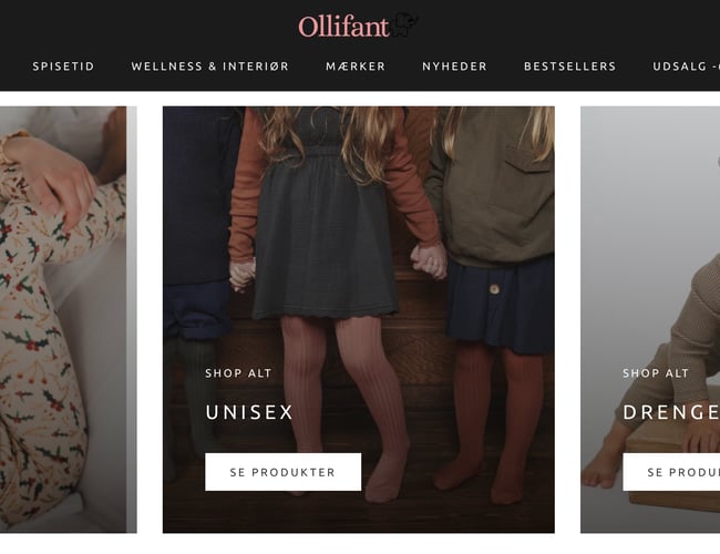 Ollifant.dk - webshop med +65.000 følgere - Millionomsætning - stort potentiale.