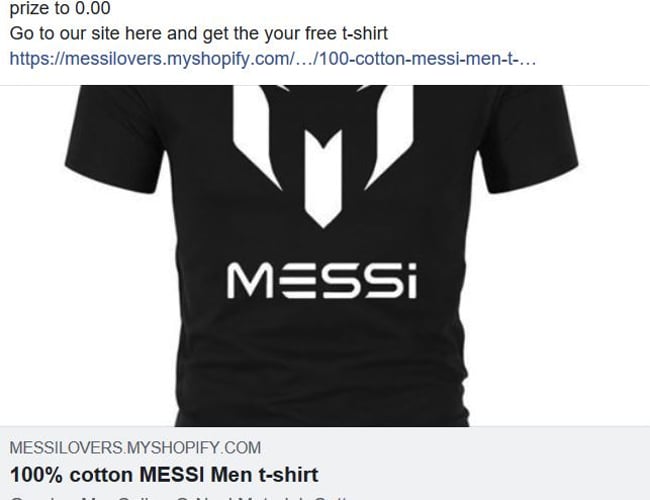 Webshop med Messi merchandise (Shopify)