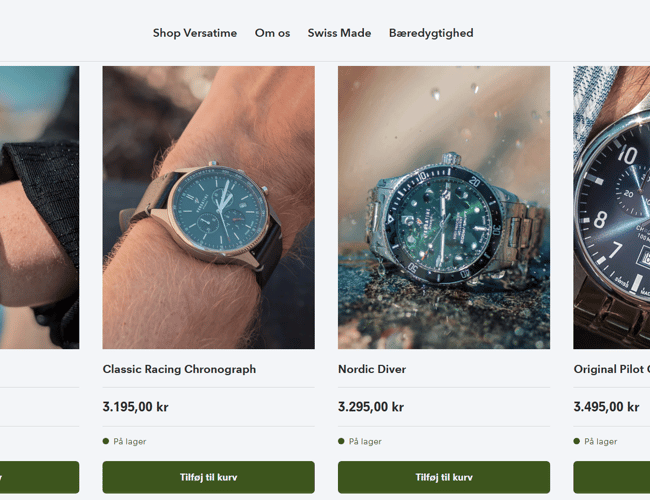 Salg af versatime.dk (Swiss Made private label ure)