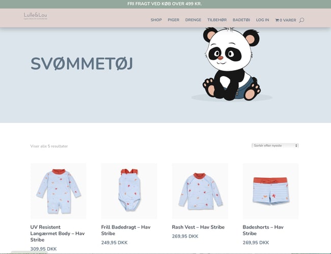 Lulle & Lou - Webshop med økologisk børnetøj fra England (BabyMori) og et fra USA (Winter Water Factory).