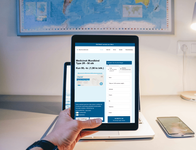 Køreklar og super optimeret mundbind webshop til salg