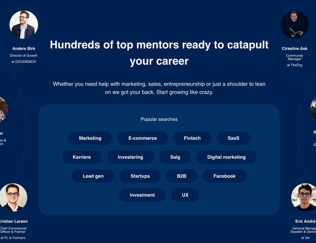 On-demand mentoring platform for professionelle