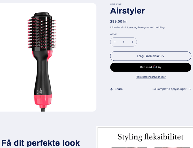 Køreklar dropshipping webshop - Hair Fine