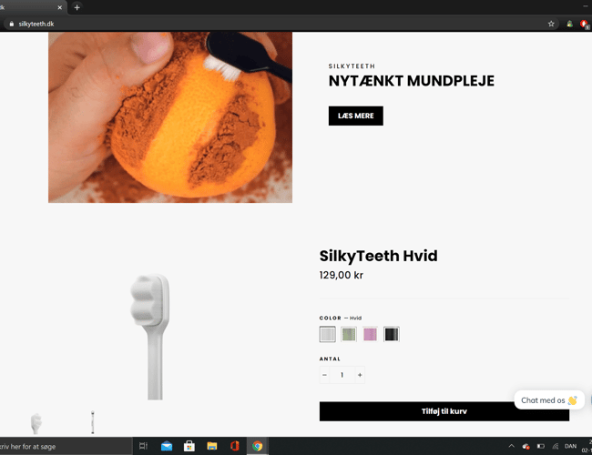 Køreklar webshop med salg af niche tandbørster