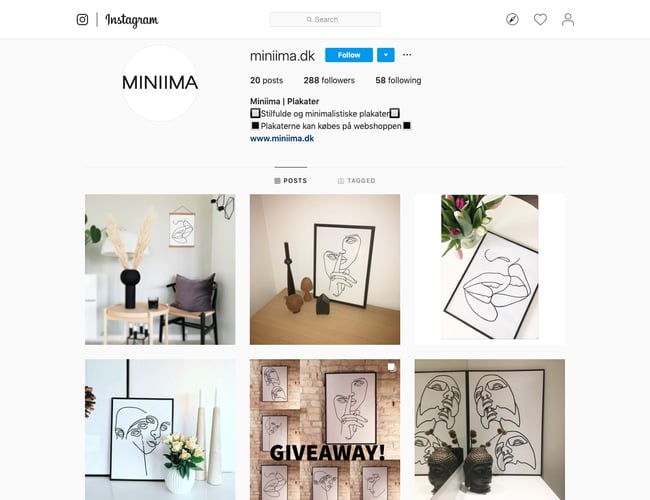 Miniima.dk | Plakatbutik med gode samarbejdsaftaler | Solgt for ca. 12 ordrer