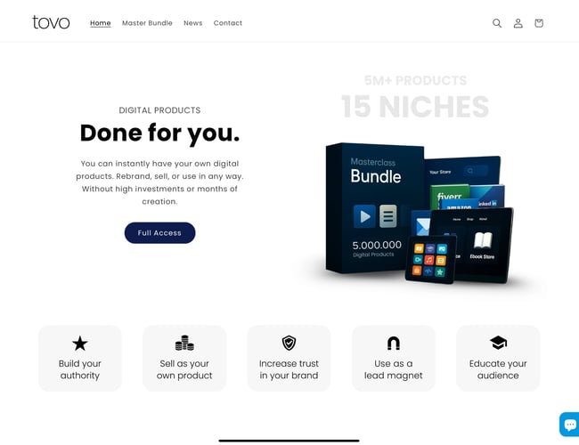Køreklar webshop på autopilot. Digitale produkter i alle genre med 100% fortjeneste